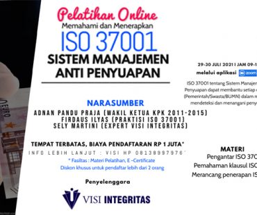 Agar Jangkau Lebih Luas, Visi Integritas Selenggarakan Pelatihan ISO 37001